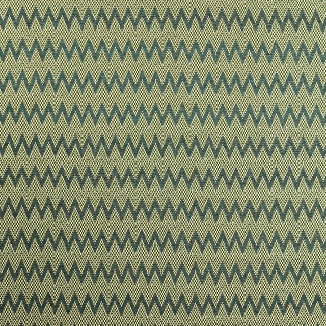 Close-up of pine and kelly-green zigzags in a dense textured weave