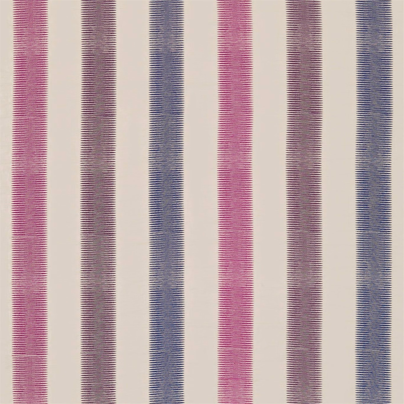 Indigo, flamingo pink and loganberry vertical stripes with fine horizontal woven texture