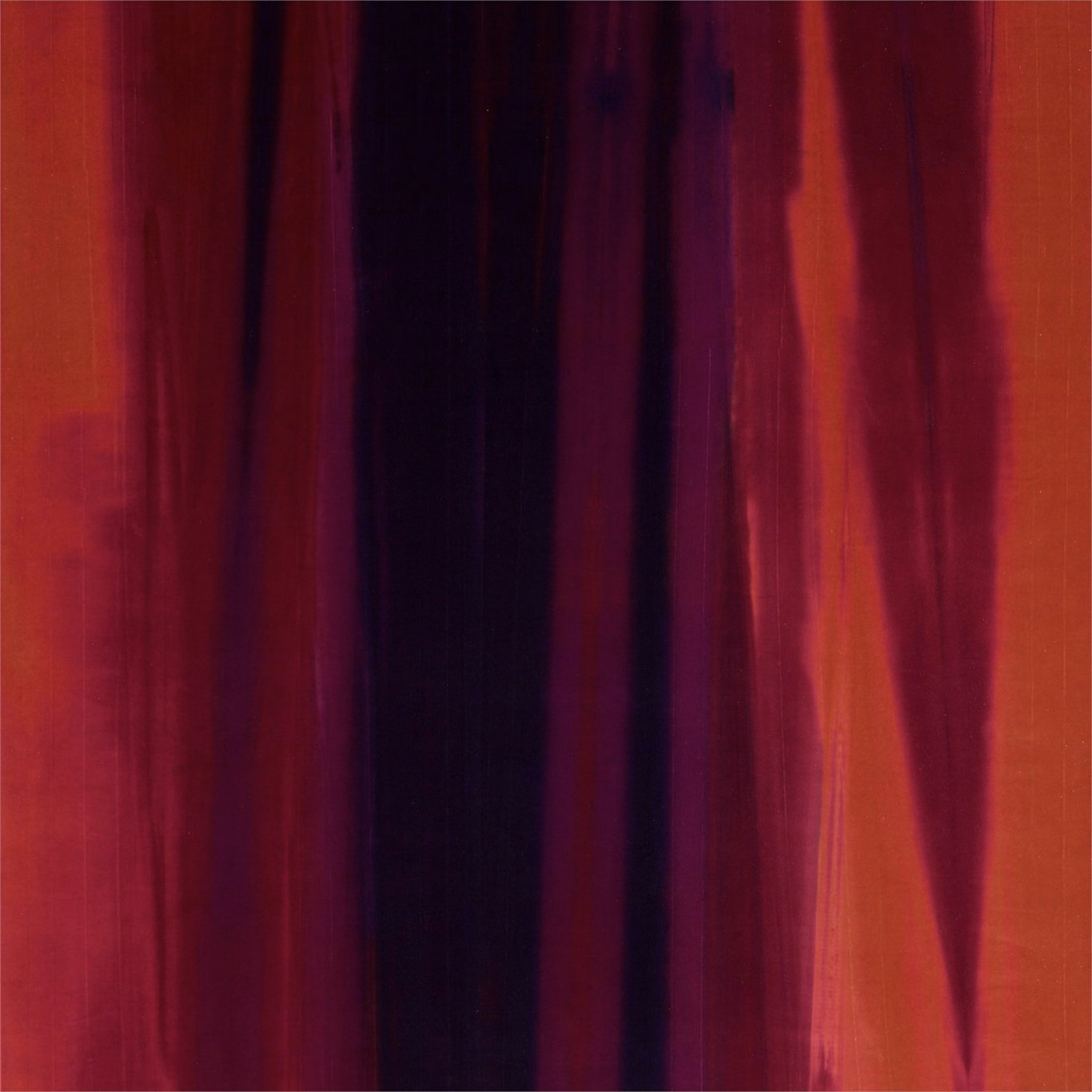 Papaya, raspberry and loganberry velvet with softly irregular vertical bands