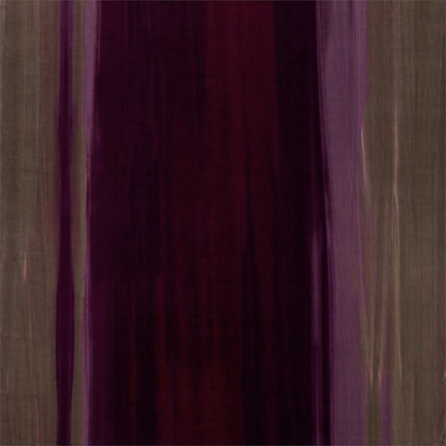 Stone, burgundy and raspberry velvet with broad vertical stripes and soft pile