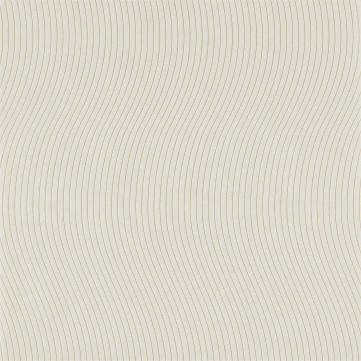 Alabaster wallpaper with fine grey-green undulating vertical lines on an ivory ground