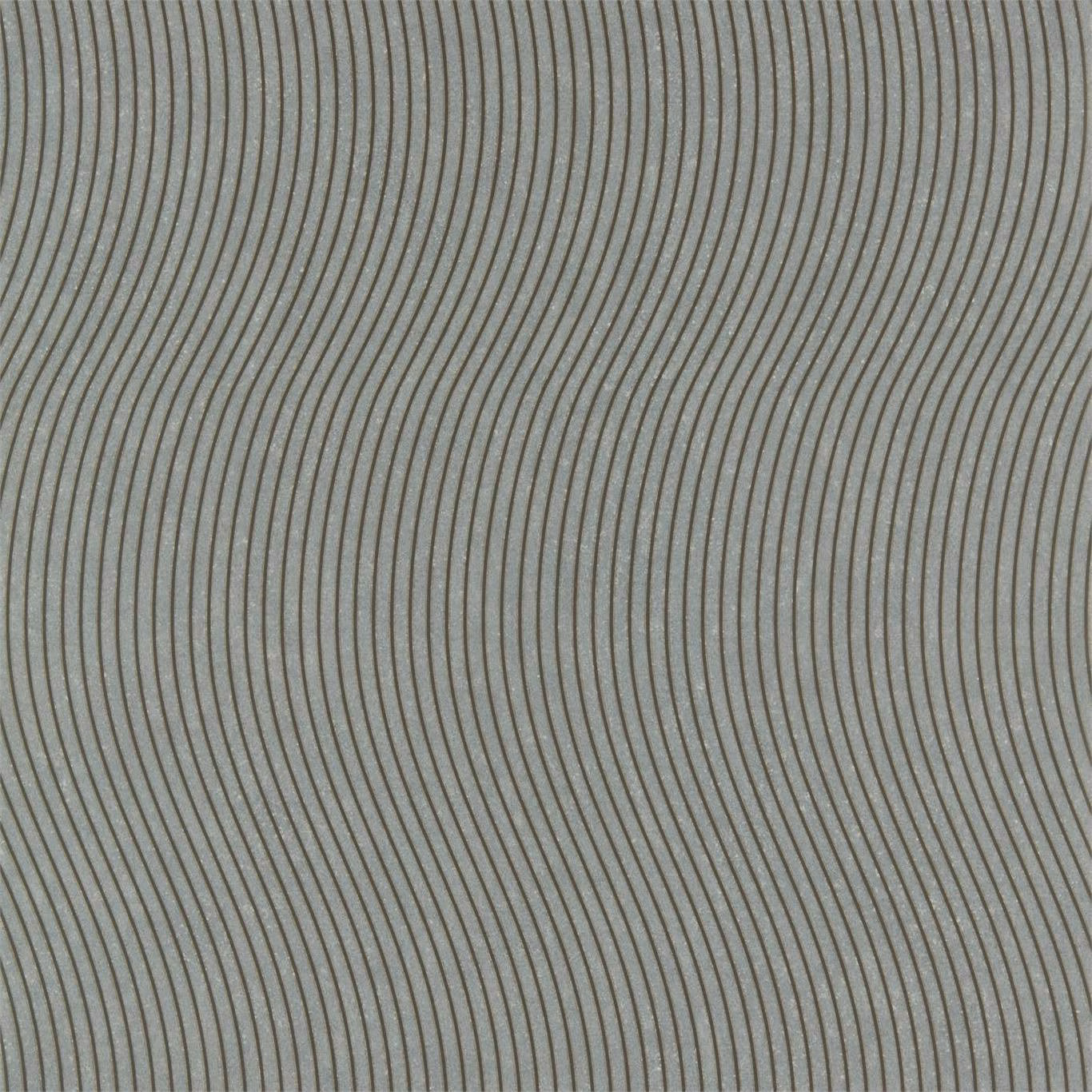 Cool concrete-grey wallpaper with fine, dark, gently curving vertical lines