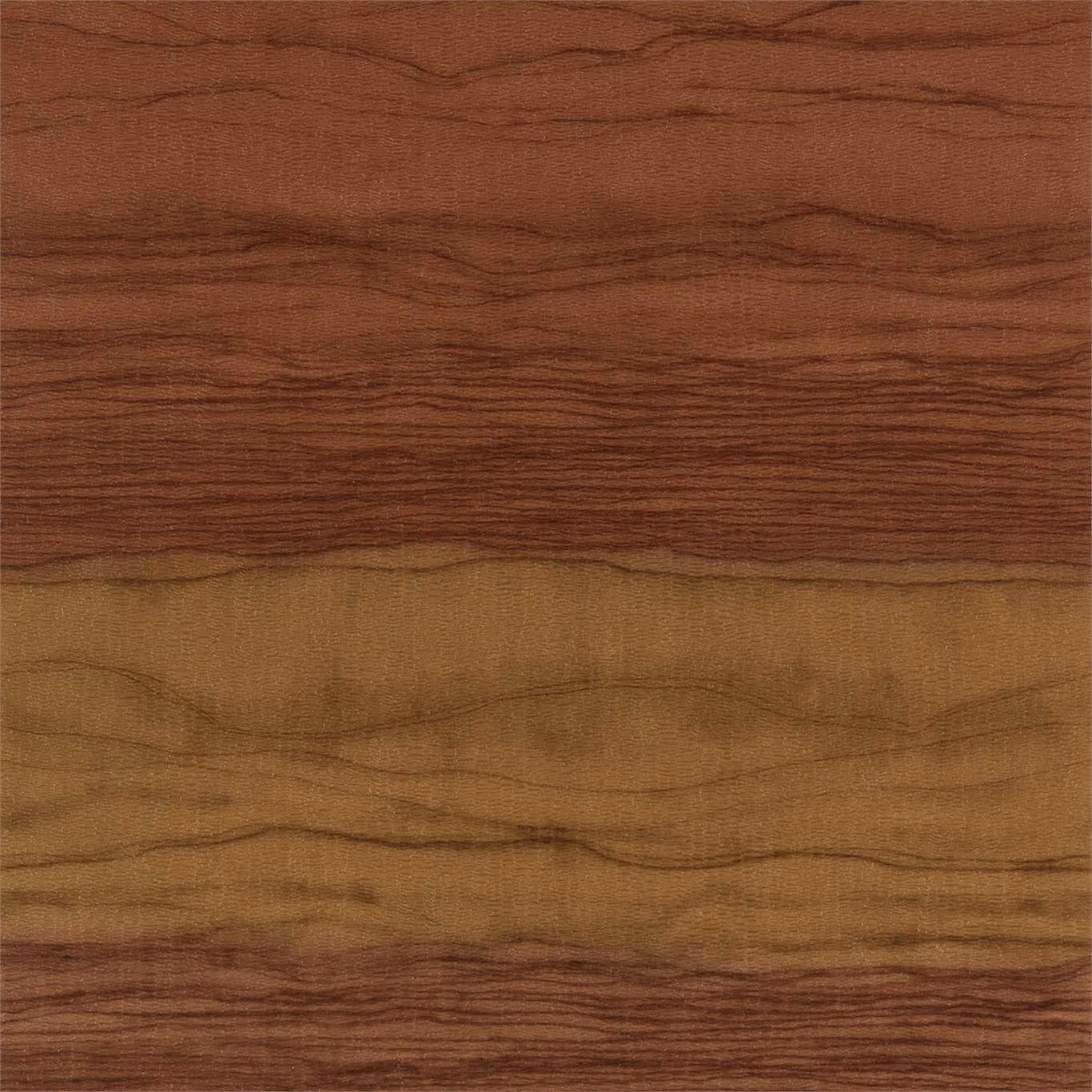 Burnished copper and amber wallpaper with layered horizontal woodgrain lines