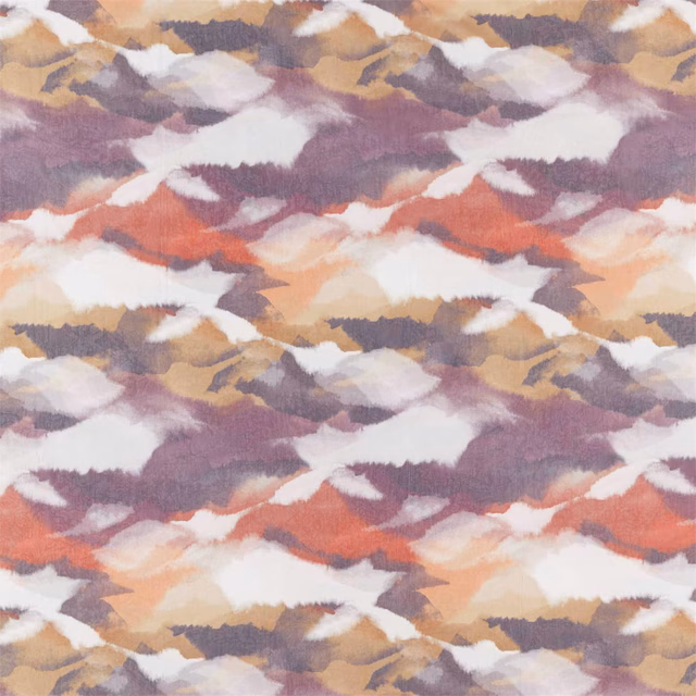 Painterly plum, paprika, cream and ochre brushstrokes in a repeating textile design