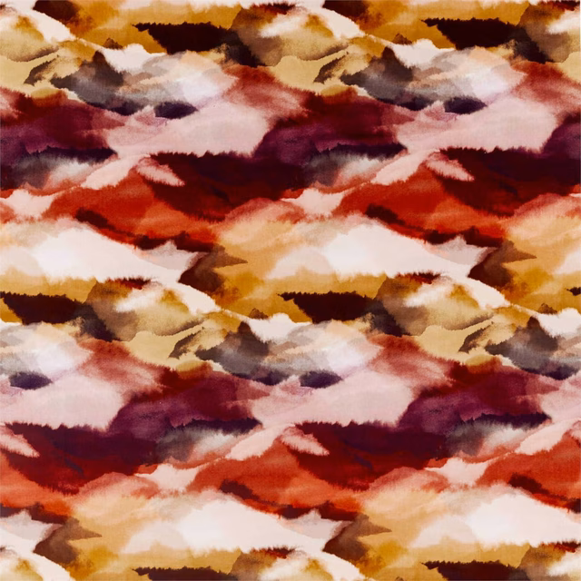 Painterly velvet in indigo, fuchsia, mandarin, cream and burgundy brushstrokes