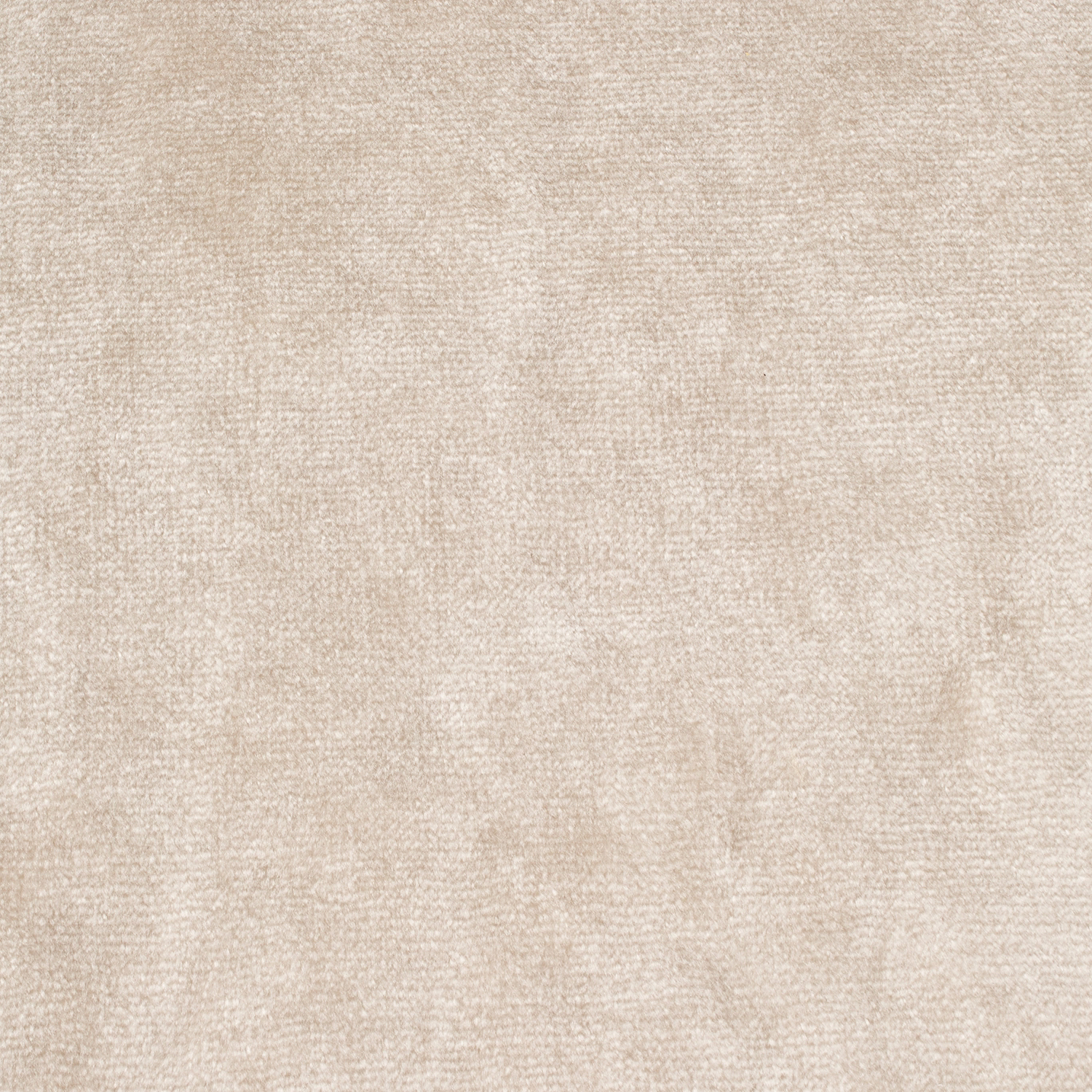 Close view of pale shell-beige velvet with soft, mottled nap variation