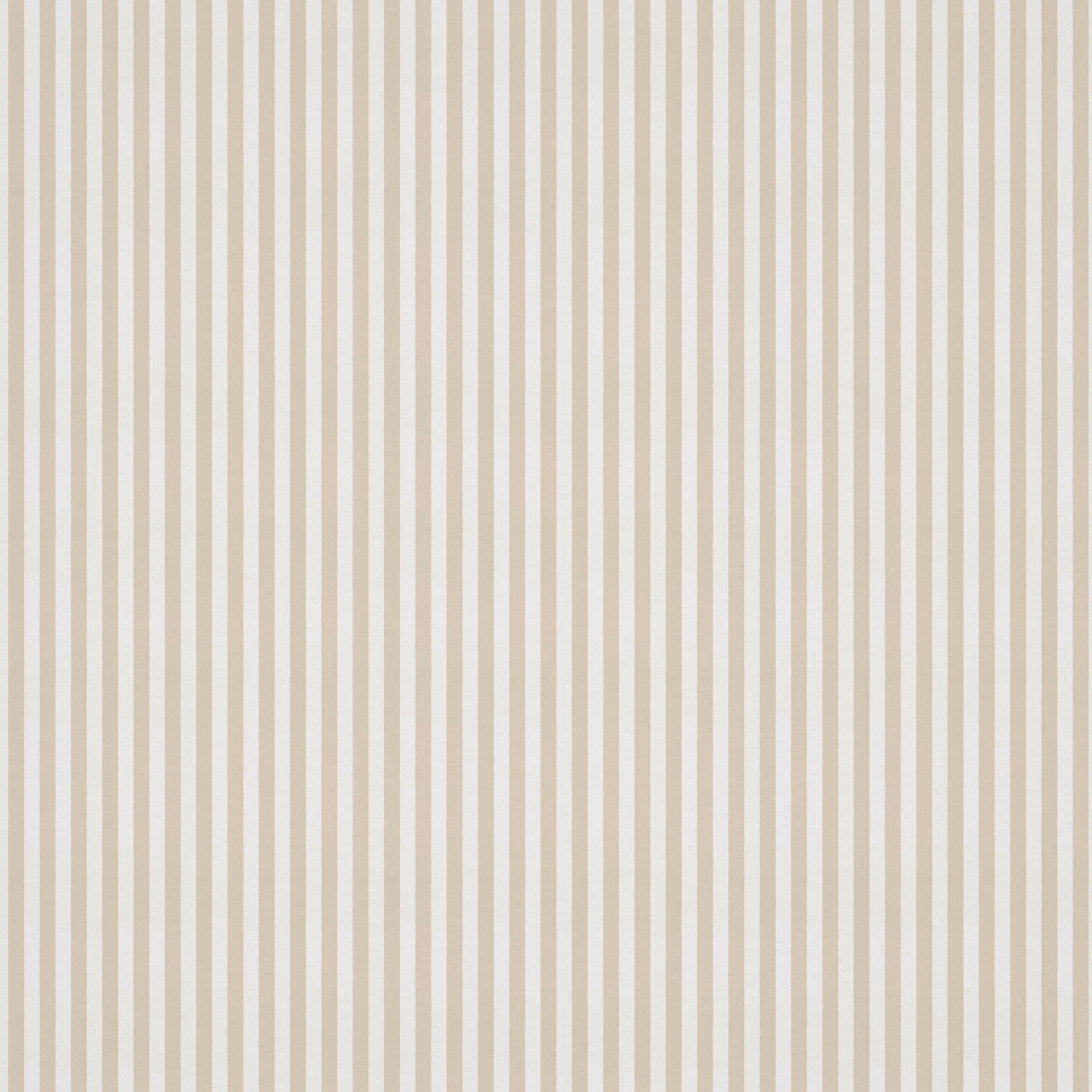 Warm cream and taupe narrow vertical stripe fabric with a subtle woven texture
