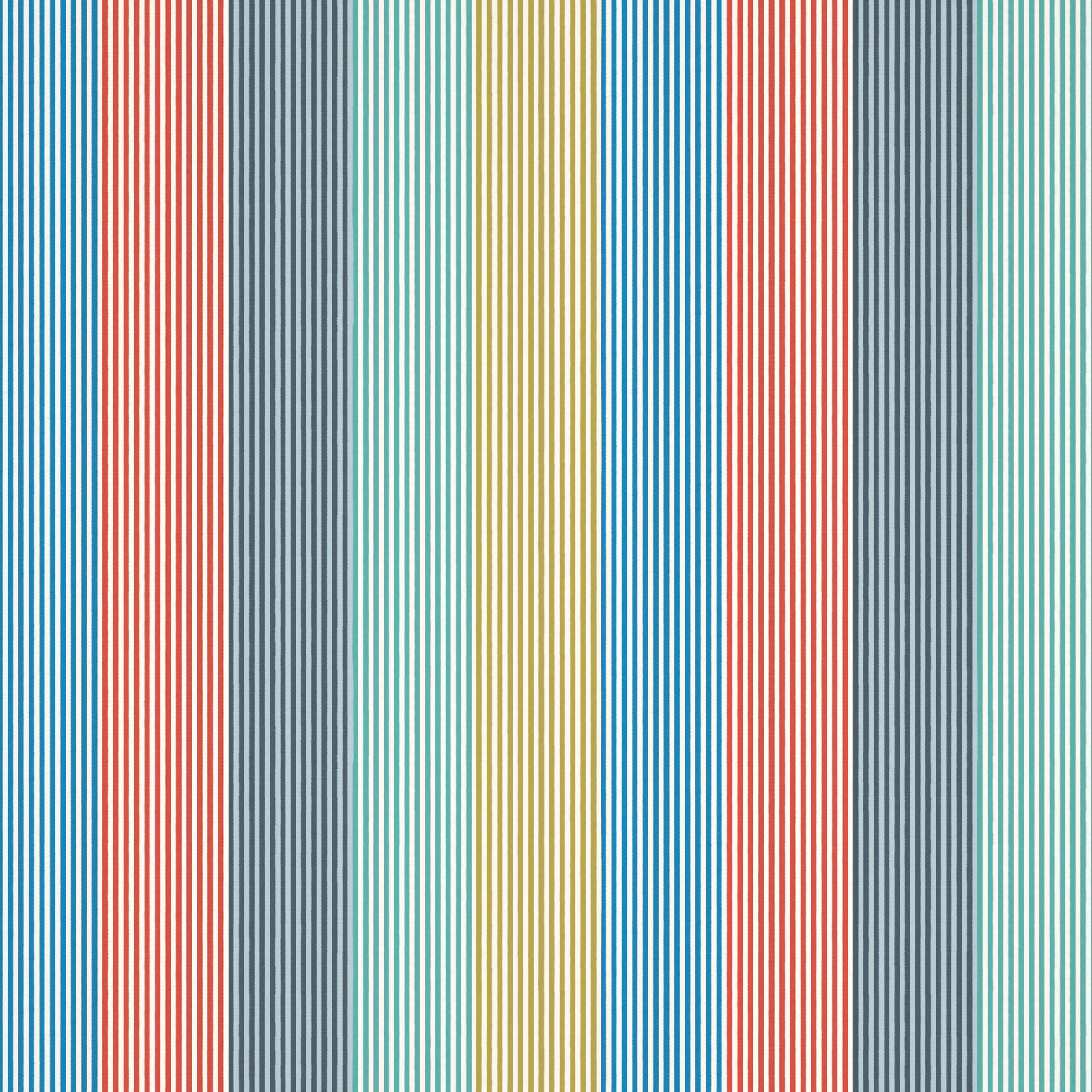 Close-up of woven vertical stripes in ink, aqua, kiwi, marine blue and poppy red