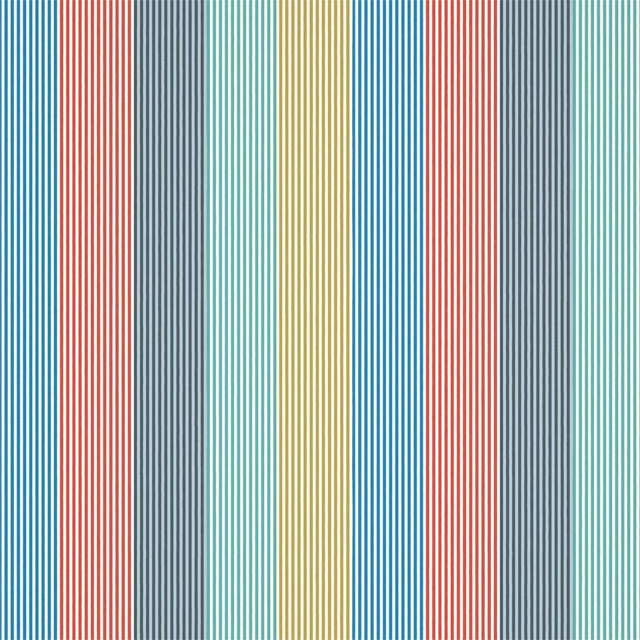Close-up of woven vertical stripes in ink, aqua, kiwi, marine blue and poppy red
