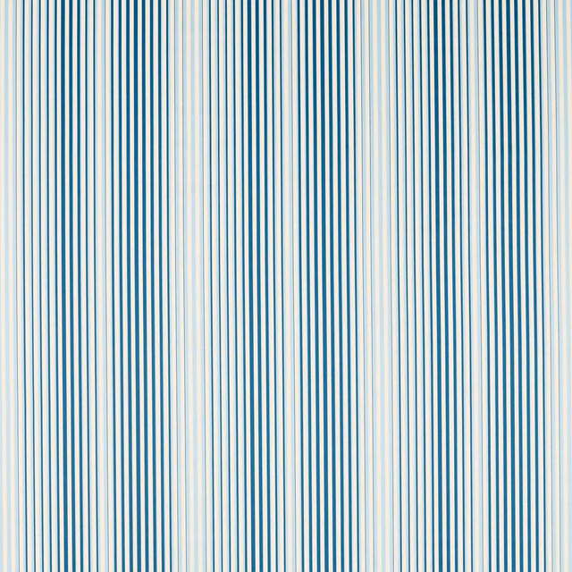Pale sky-blue and ivory vertical pinstripes with a fine woven surface