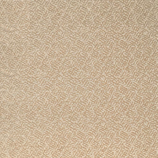 Warm brass-taupe fabric with a fine all-over branching motif and softly textured woven surface