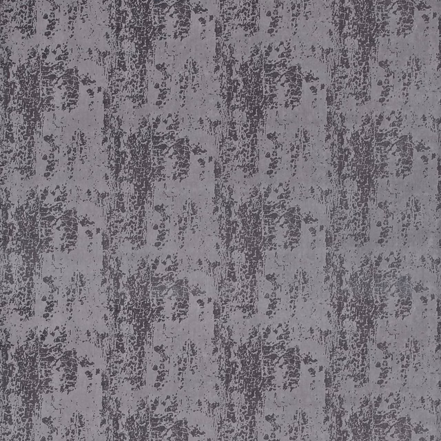 Cool platinum-grey textile with charcoal distressed vertical blocks and a tactile woven surface