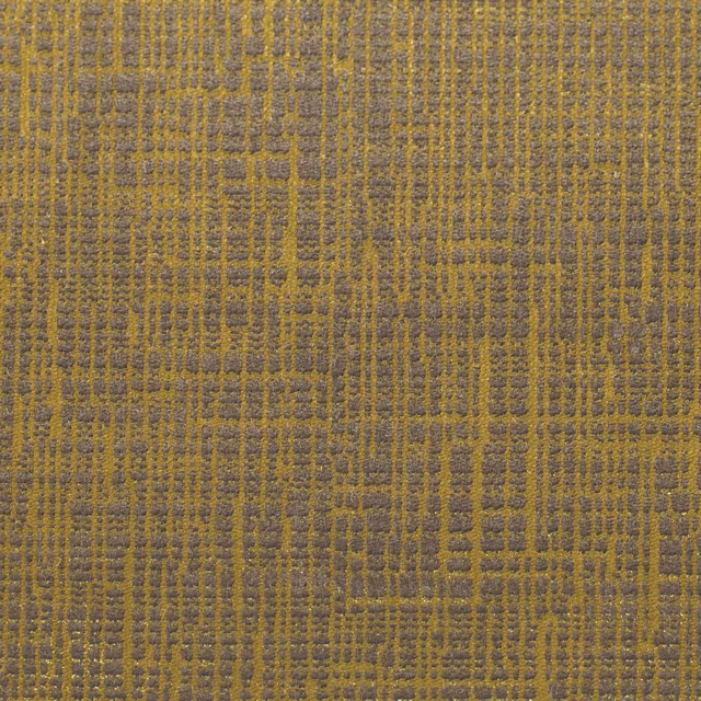 Muted mustard and grey woven grid with dense irregular vertical texture