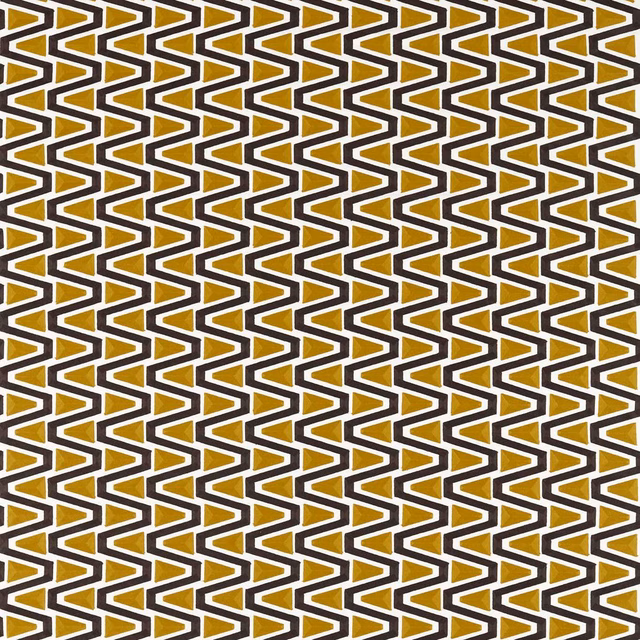 Dijon mustard, black and cream angular zigzag geometric woven fabric close-up