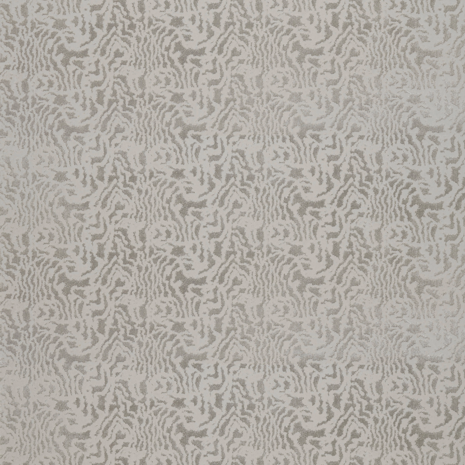 Pale oyster-grey woven fabric with dense, irregular abstract grey markings