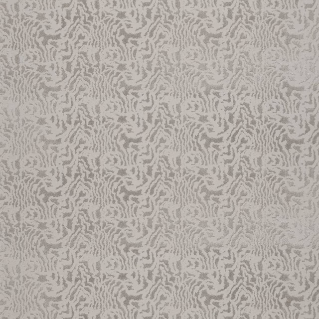Pale oyster-grey woven fabric with dense, irregular abstract grey markings