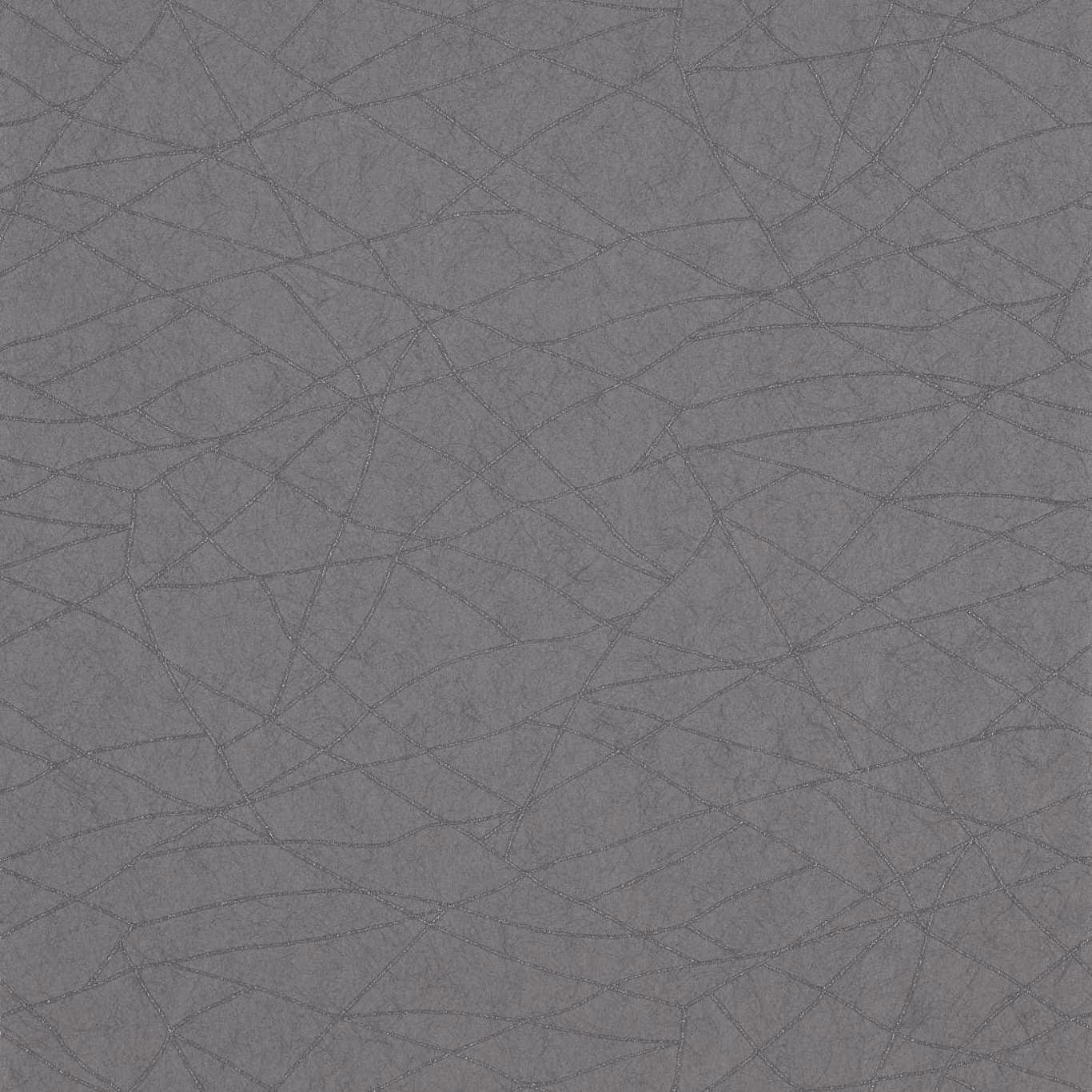 Cool steel grey wallpaper with fine charcoal lines crossing in an irregular web