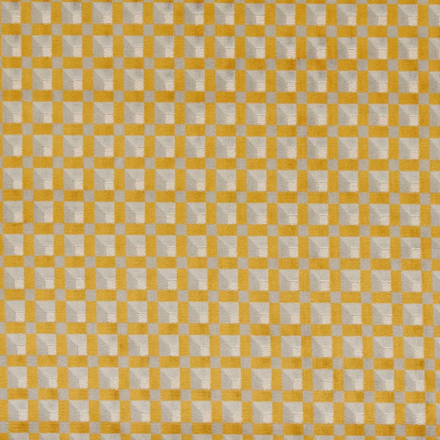 Muted nectar ochre and pale-grey woven blocks with a softly textured surface