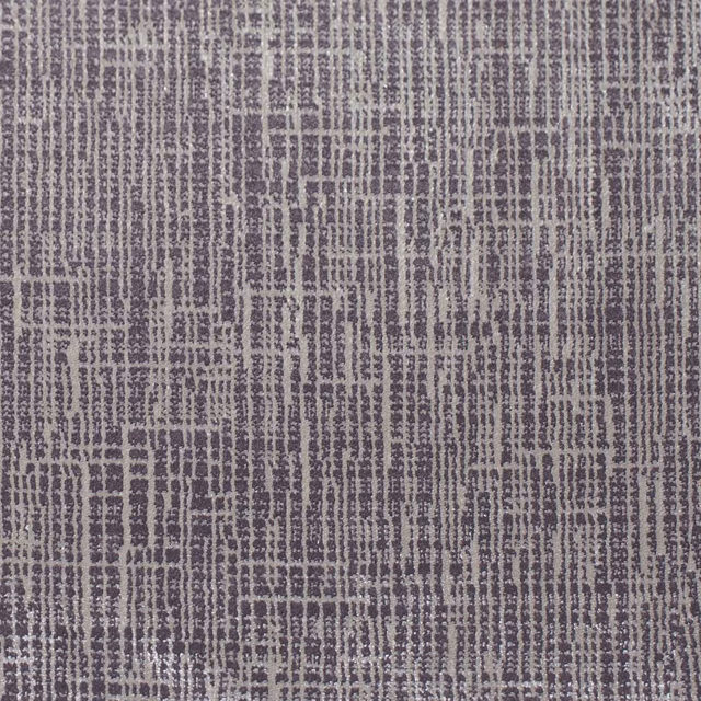 Warm taupe-grey woven textile with charcoal vertical bars and irregular crosshatch texture