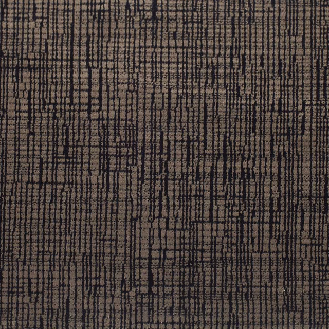 Charcoal-brown Osamu Treacle swatch with irregular black woven grid lines