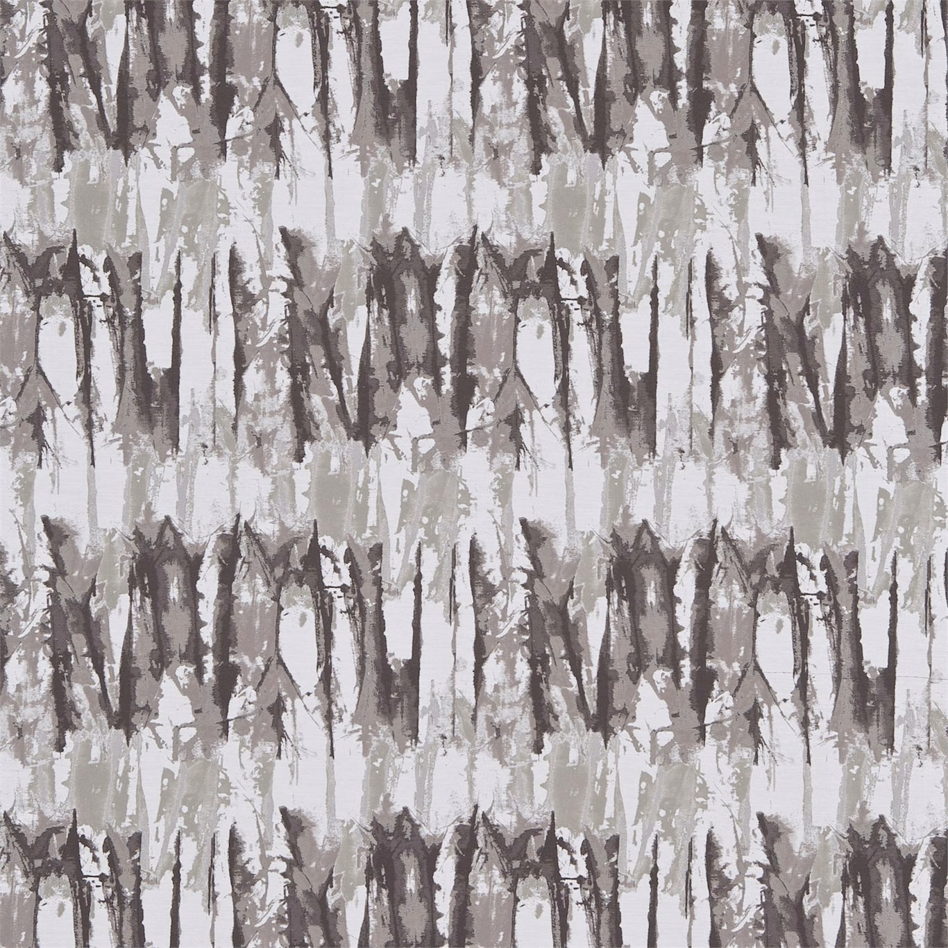 Cool steel-grey and chalk textile with charcoal vertical painterly brush marks