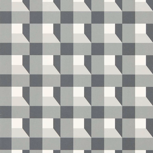 Slate grey and ivory geometric cube wallpaper with charcoal shadowed facets