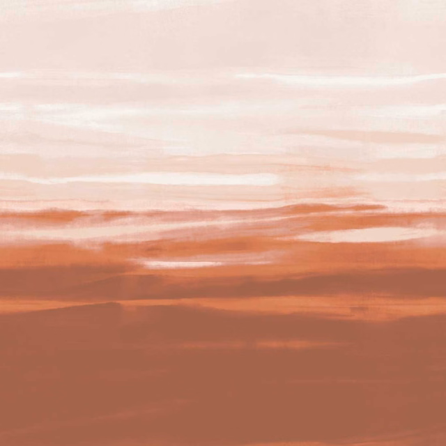 Layered blush, coral and Brazilian rosewood bands in a painterly horizontal wash