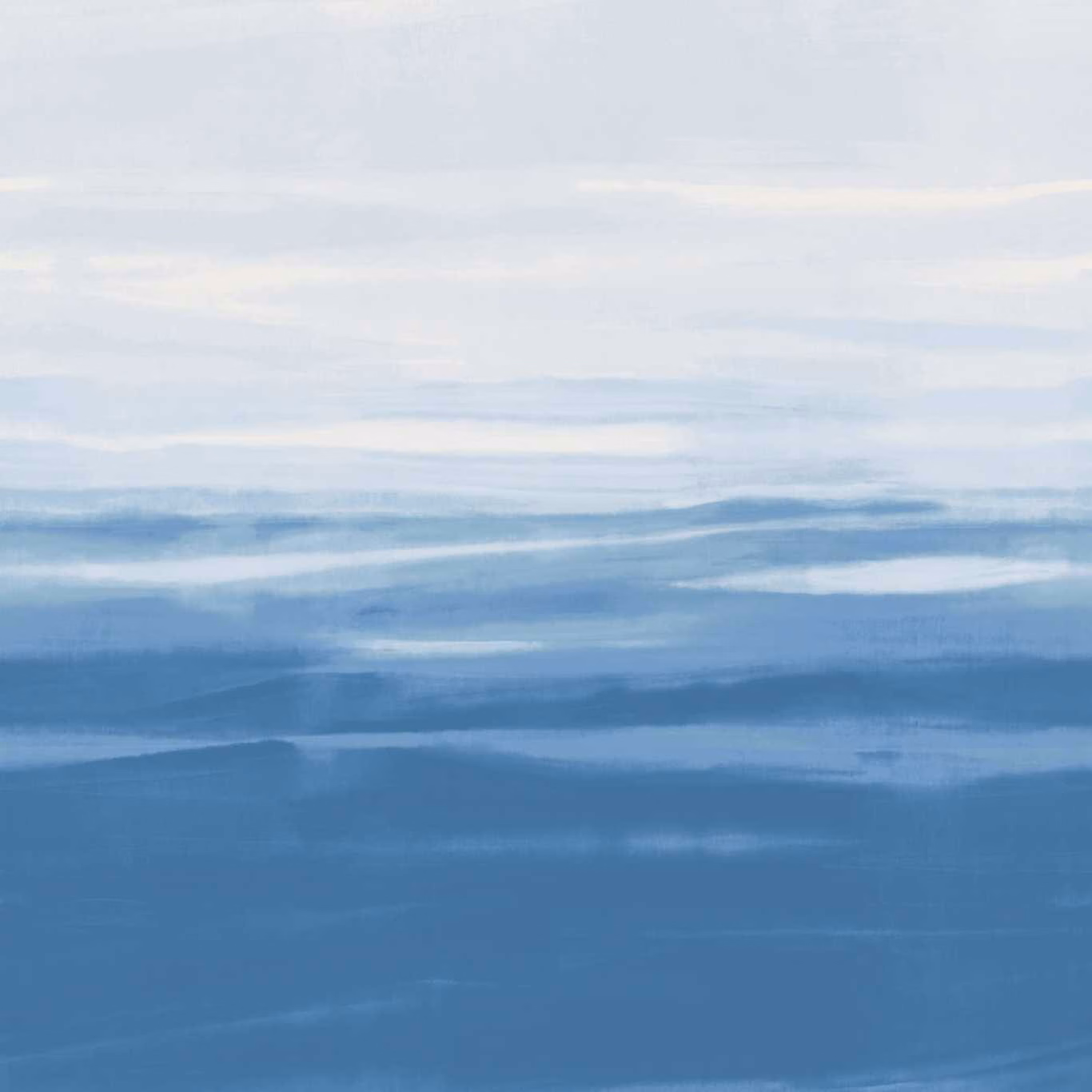 Layered blue abstract seascape wallpaper with pale horizontal bands