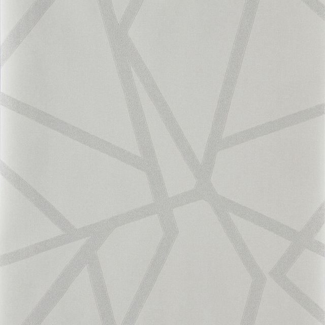 Pale stone wallpaper with shimmering grey angular branching lines
