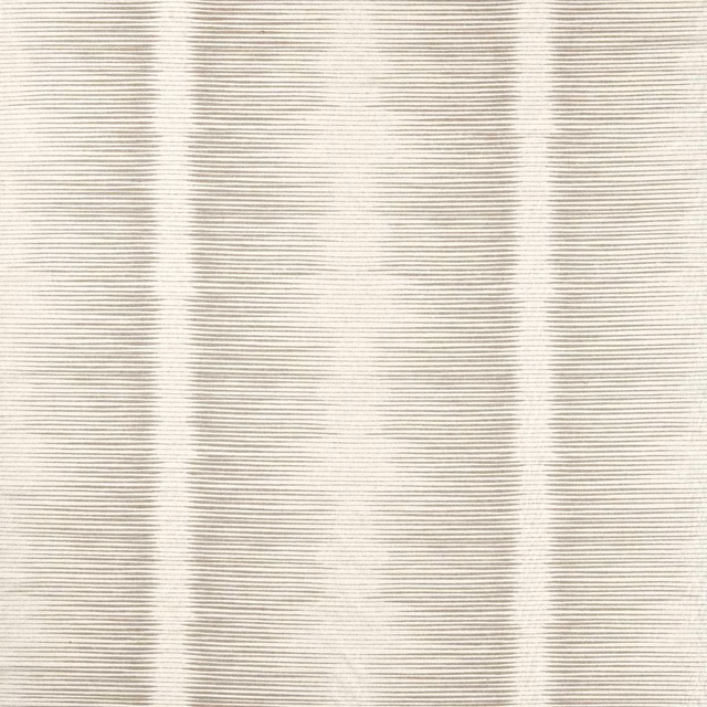 Soft dove-grey and ivory vertical stripes over a fine horizontal ribbed weave