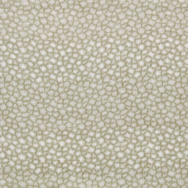 Pale olive-grey woven fabric with an irregular small-scale cellular geometric pattern