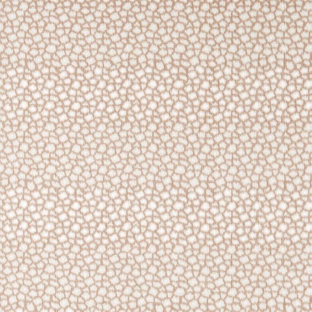 Cream textile with a fine irregular rust pebble network and softly textured surface