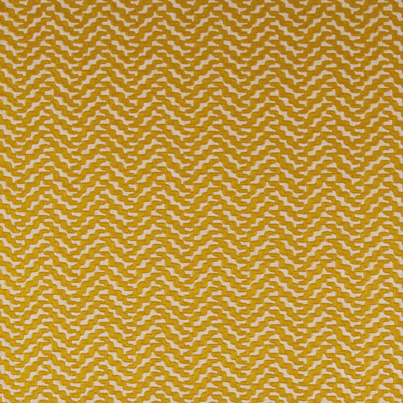 Warm citrine-gold woven fabric with cream broken zigzag texture