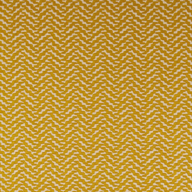 Warm citrine-gold woven fabric with cream broken zigzag texture