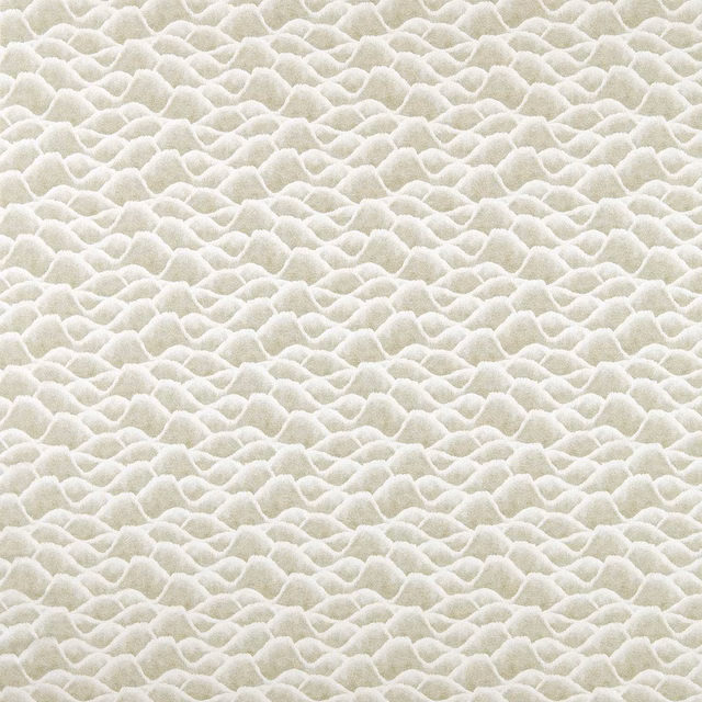 Pale cream and muted sage fabric with a raised pebble-like organic pattern