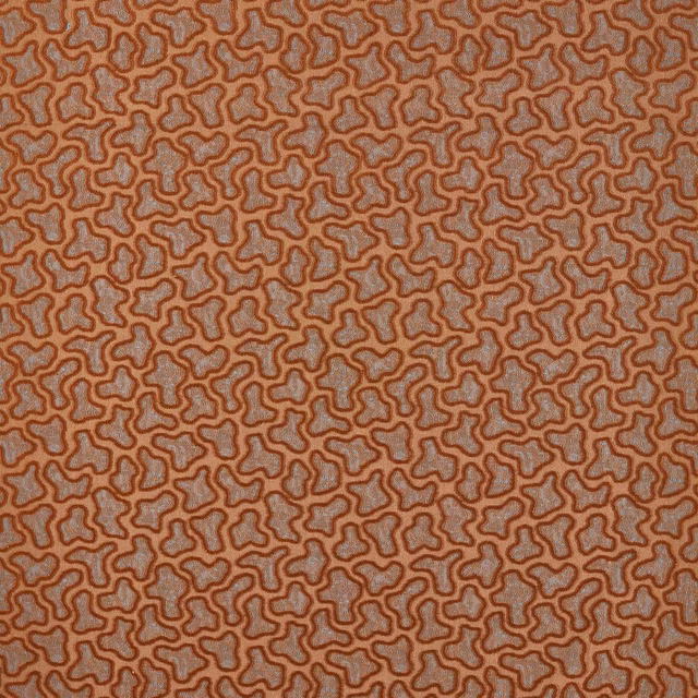 Burnt amber velvet with topaz ground and dense looping organic motif