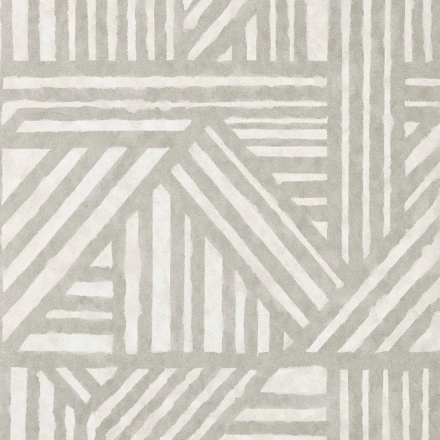 Cool slate-grey wallpaper with chalk-white angular stripes and irregular painted edges
