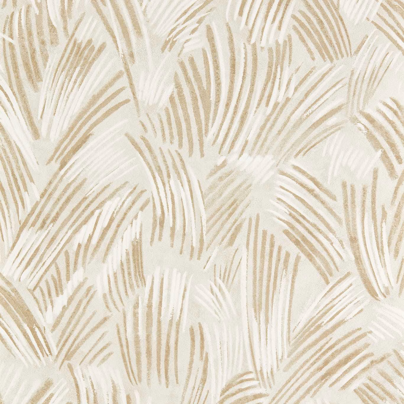 Warm sandstone and chalk wallpaper with sweeping broken brushstroke motifs