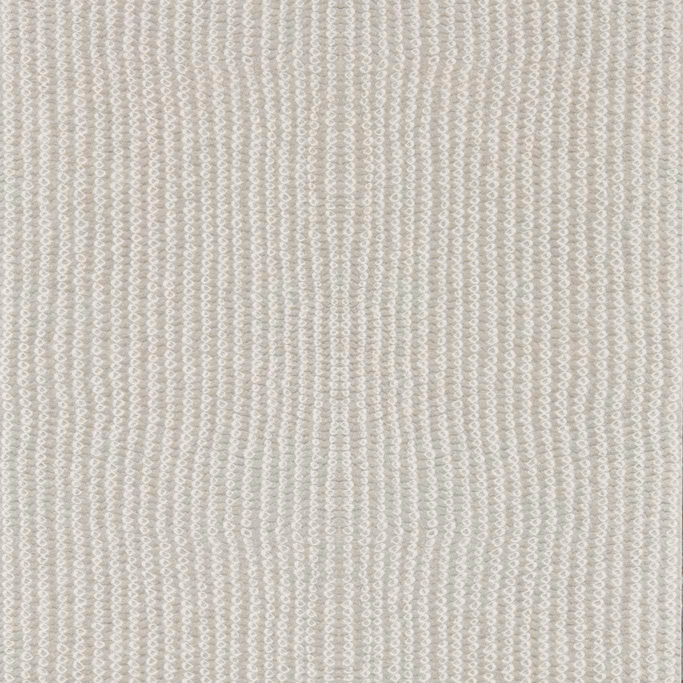 Pale basalt-grey wallpaper with fine vertical loops and softly textured linear detail