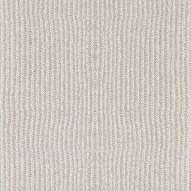 Pale basalt-grey wallpaper with fine vertical loops and softly textured linear detail