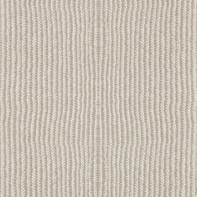 Pale greige taupe wallpaper with fine vertical looping rows and subtle light highlights