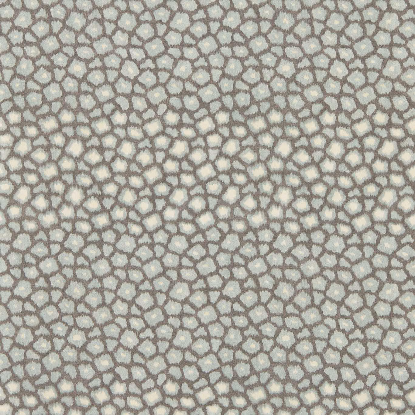 Cool grey-taupe wallpaper with dense pale pebble cells and darker outlines