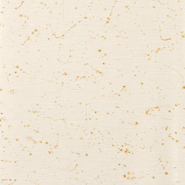 Warm ivory wallpaper with fine horizontal lines and scattered citrine-gold flecks