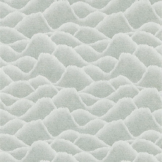 Pale aloe-green wallpaper with overlapping softly textured rounded forms