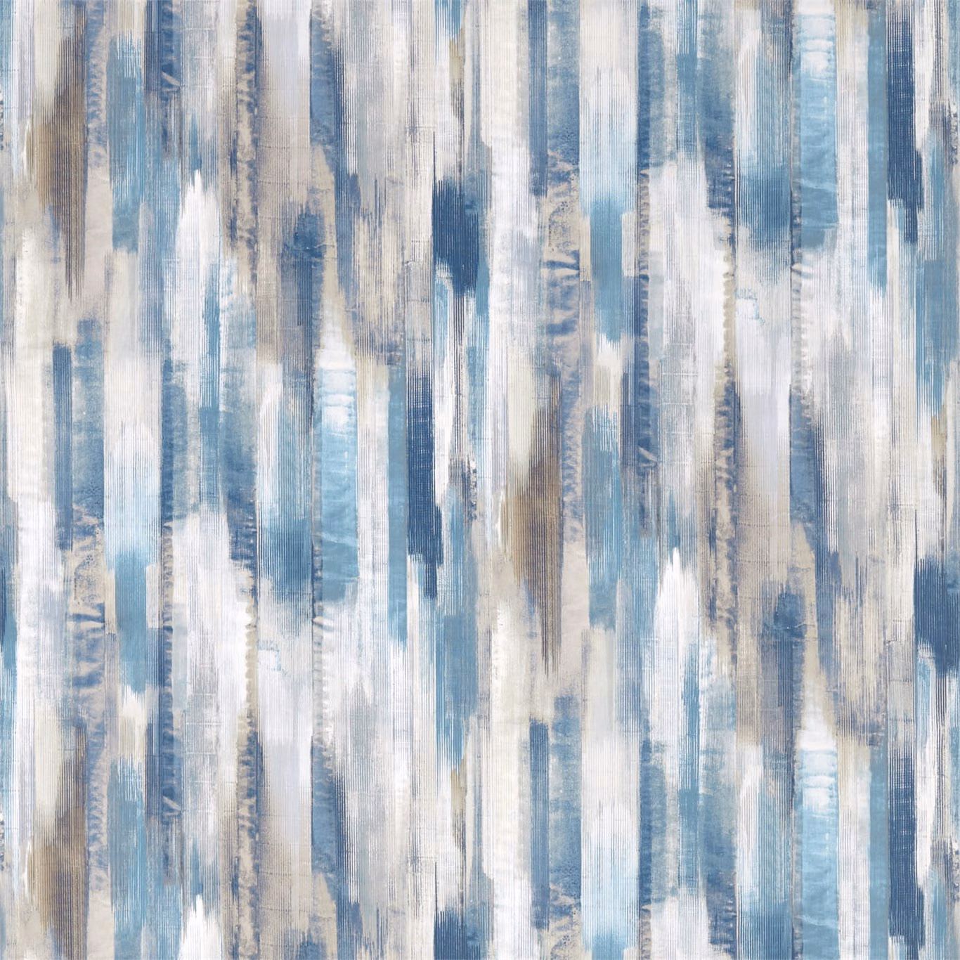 Cool denim and sky-blue vertical brushstrokes with nude and ivory striations