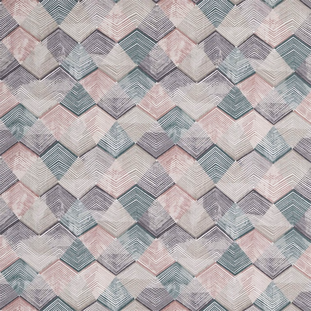 Blush, taupe and sage woven diamond fabric with fine chevron lines