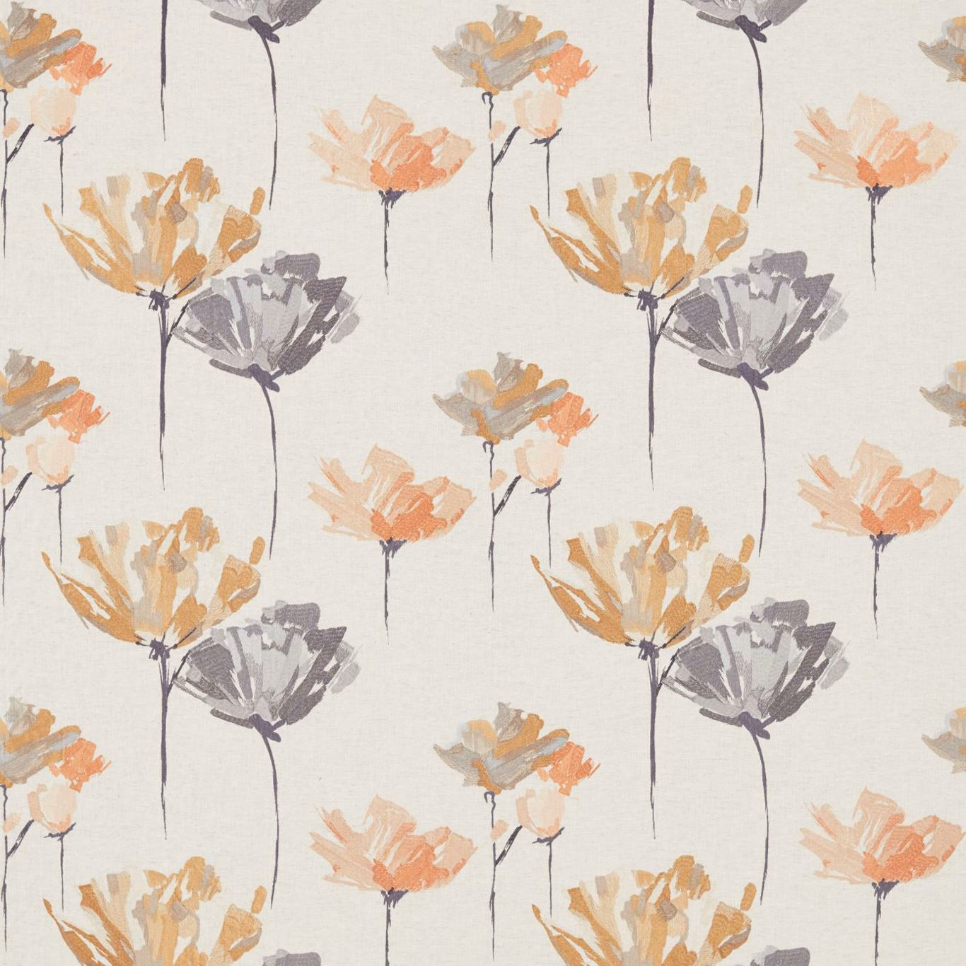 Blush, honey and dove painterly flowers on a softly textured warm ivory ground