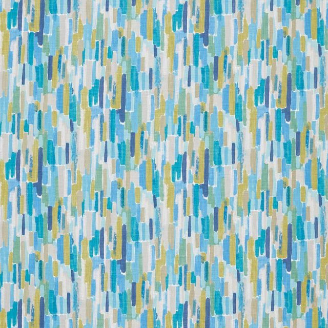 Cool turquoise textile with broken vertical bars in aqua, marine and lime