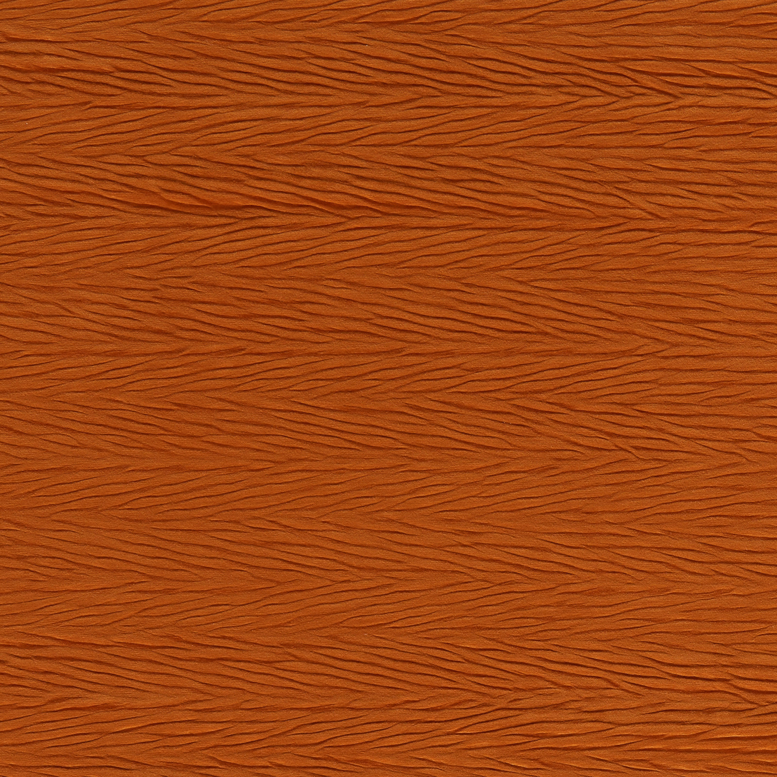 Amber-rust woven fabric with fine dark undulating horizontal lines and tactile ridged texture