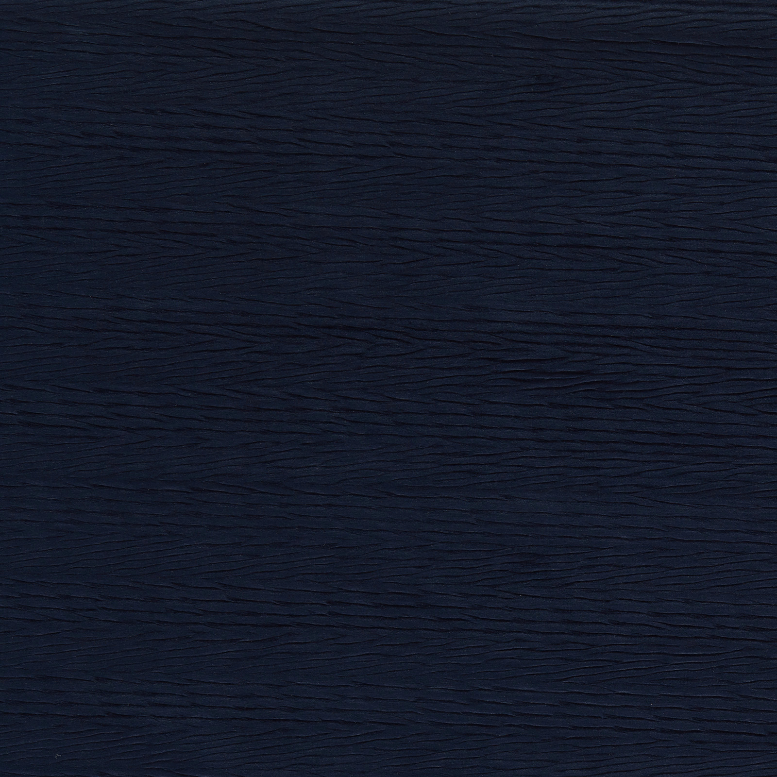 Near-black ink-blue woven ground with fine, rippling horizontal lines